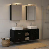 Bathroom Furniture Set 5 pcs Black Oak 3406792