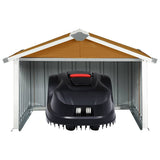 Garden Robot Lawnmower Shed 92x97x63 cm Galvanised Steel Brown 150910