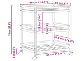 Kitchen Trolley with Wheels Natural 46 x 38 x 76 cm Bamboo 42028297