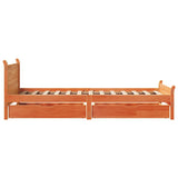 Bed Frame without Mattress Wax Brown 75x190 cm Small Single Solid Wood Pine 3309796