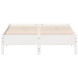 Bed Frame without Mattress White 135x190 cm Double Solid Wood Pine 842719