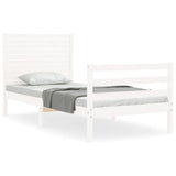 Bed Frame without Mattress White 90x200 cm Solid Wood 3195012