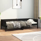 Day Bed without Mattress Black Solid Wood Pine 90x190 cm Single 820251