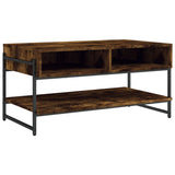 Coffee Table Smoked Oak 90x50x45 cm Engineered Wood 838970