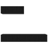 TV Cabinet Set Wall-mounted 3 pcs Black Oak Engineered Wood 3332502