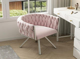 velvet dining chair, single light luxury living room bedroom swivel chair, Leisure swivel chair with N606P310250R