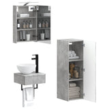 Bathroom Cabinet Set 4 pcs Concrete Grey 40 x 10.5 x 60.5 cm 3407362