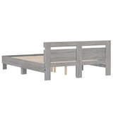 Bed Frame with LED without Mattress Grey Sonoma 140x200 cm 3207551