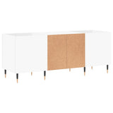 Record Cabinet White 121x38x48 cm Engineered Wood 831668