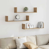 Wall Shelves 3 pcs Artisian Oak 80x18x18 cm Engineered Wood 853298