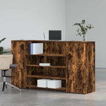 Reception Desk Smoked Oak 180x50x103.5 cm Engineered Wood 3324173