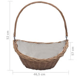 Firewood Basket with Handle 57x46.5x52 cm Brown Willow 286987
