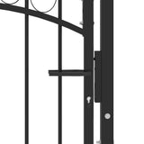 Fence Gate EMMEN with Arched Top Steel 100x98.5 cm Black 146369