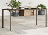 Garden Table with Glass Top Brown 115x54x74 cm Poly Rattan 365074