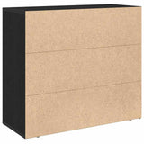 Sideboard with Drawer Black Oak 80 x 33 x 70 cm Engineered Wood 862802