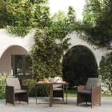 Garden Table Brown 109x107x74 cm Poly Rattan and Glass 316788
