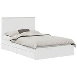 Storage Bed with Headboard White 120 x 190 cm Engineered Wood 3411229