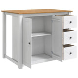 Kitchen Trolley PANAMA 2 pcs White and Honey Wax Solid-Pine 3425389
