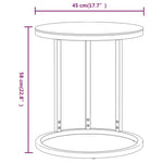 ZNTS Side Table Gold and Black 45 cm Tempered Glass 331662