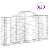 Arched Gabion Baskets 20 pcs 200x30x100/120 cm Galvanised Iron 3146125