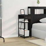 Bedside Cabinet Black Oak 40 x 27 x 76 cm Engineered Wood 859570