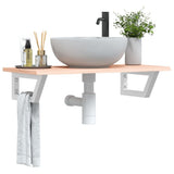 Basin Shelf Wall Mounted Steel and Solid Wood Oak 3302546