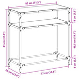 Console Table with Transparent Glass Top 80x35x81 cm Steel 846024