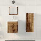 Bathroom Furniture Set with Door 4 pcs Old Wood Engineered Wood 3332578