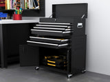 Portable Tool Box, Metal Tool Chest on Wheels with 6 Drawers for Garage and Workshop, Black T3398P344498
