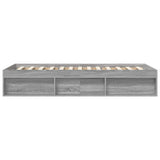 Bed Frame with Storage Grey Sonoma 80 x 200 cm Engineered Wood 3429521