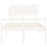 Senior Bed without Mattress White 120x200 cm Solid Wood 3195542