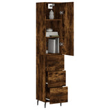 Highboard Smoked Oak 34,5x34x180 cm Engineered Wood 3198870