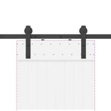 Sliding Door Hardware Kit 200 cm Steel Black 4009713