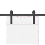 Sliding Door Hardware Kit 200 cm Steel Black 4009713