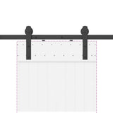 Sliding Door Hardware Kit 200 cm Steel Black 4009713