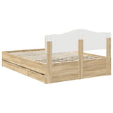 Bed Frame with Drawer Sonoma Oak 160 x 200 cm Engineer Wood 3412986