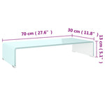 ZNTS TV Stand/Monitor Riser Glass Green 70x30x13 cm 244144