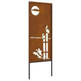 Garden Privacy Screen Rusty 50 x 140 cm Weathering steel 876321