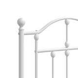 Metal Bed Frame without Mattress with Headboard White 160x200cm 353491