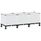 Garden Planter with Wheels White 120 x 40 x 48 cm PP 3423050