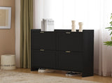 Modern Shoe Cabinet with 4 Flip Drawers, Freestanding Shoe Rack with Open Shelves, Suitable for N896P457053S