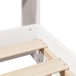 ZNTS Bed Frame without Mattress White 140x190 cm Solid Wood Pine 3323702