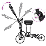 Golf Trolley with Seat Black and White 100 x 60 x 130 cm Iron 42033587