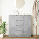 Sideboard with Drawers Concrete Grey 100.5x35x98.5 cm Engineered Wood 3328456