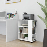 Storage Cabinet White Engineered wood Medium Rolling Cabinet 808449