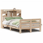 ZNTS Bookcase Bed without Mattress 120x190 cm Small Double Solid Wood Pine 3309983