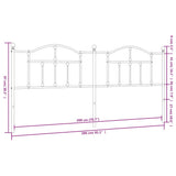 Headboard Black Steel Double Durable Headboard Rectangular 353477