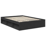 Bed Frame with Headboard Black 135 x 190 cm Solid Pine Wood 3411020