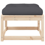 Garden Footstool with Cushions Solid Wood Pine 844699
