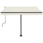 ZNTS Freestanding Manual Retractable Awning 300x250 cm Cream 3069697